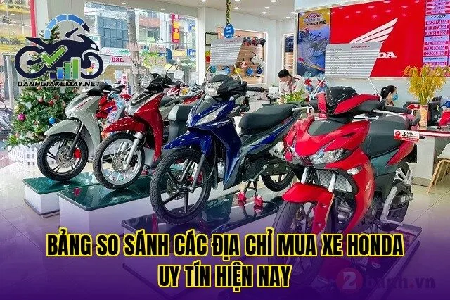 bảng so sánh các địa chỉ mua xe Honda uy tín hiện nay