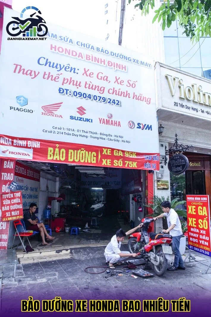 Bảo dưỡng xe Honda bao nhiêu tiền
