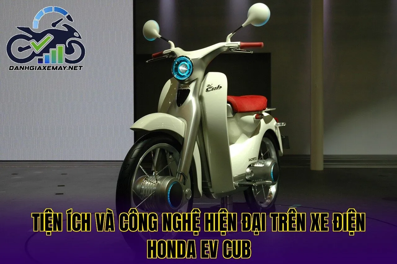 tiện ích và công nghệ hiện đại trên xe điện Honda EV Cub