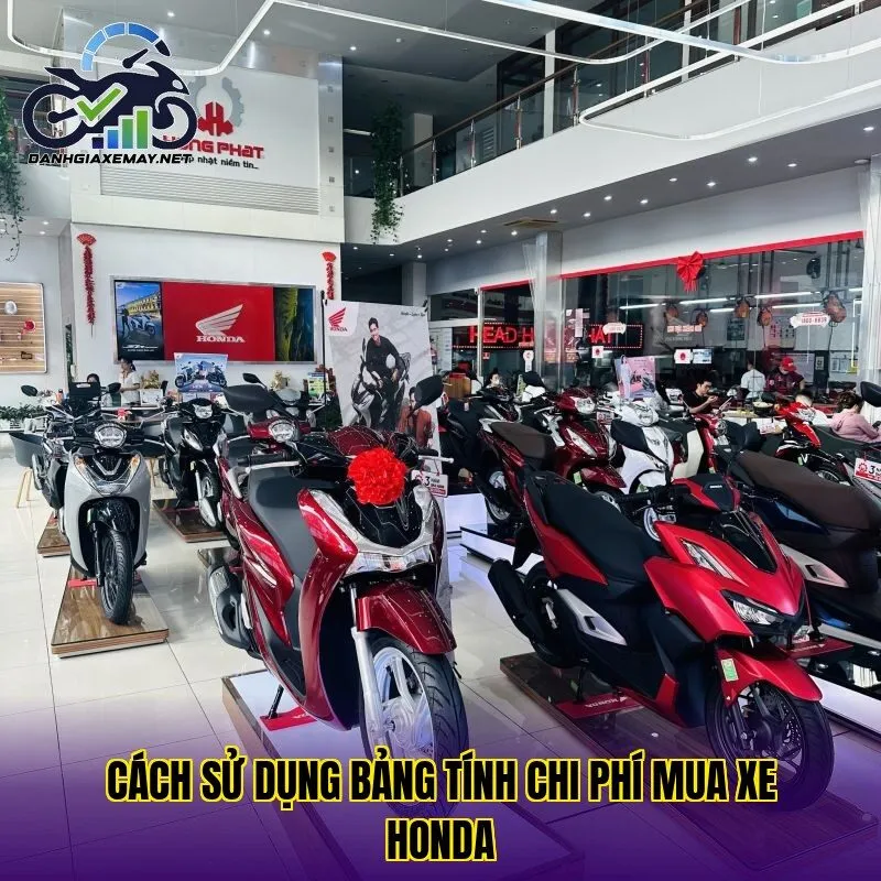 cách sử dụng bảng tính chi phí mua xe Honda
