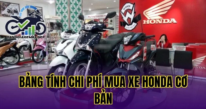 bảng tính chi phí mua xe Honda cơ bản