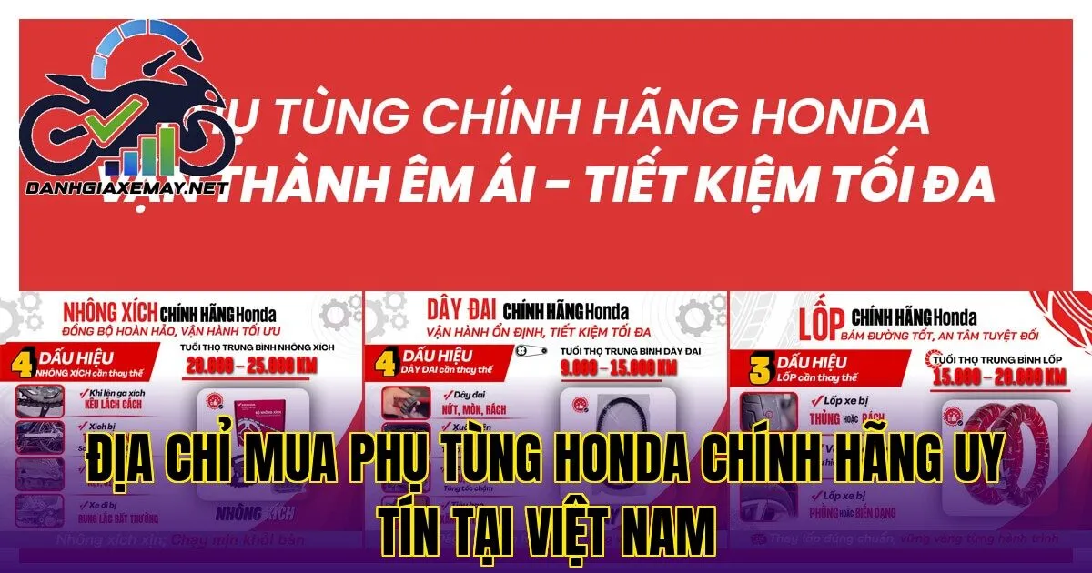 địa chỉ mua phụ tùng Honda chính hãng uy tín tại Việt Nam