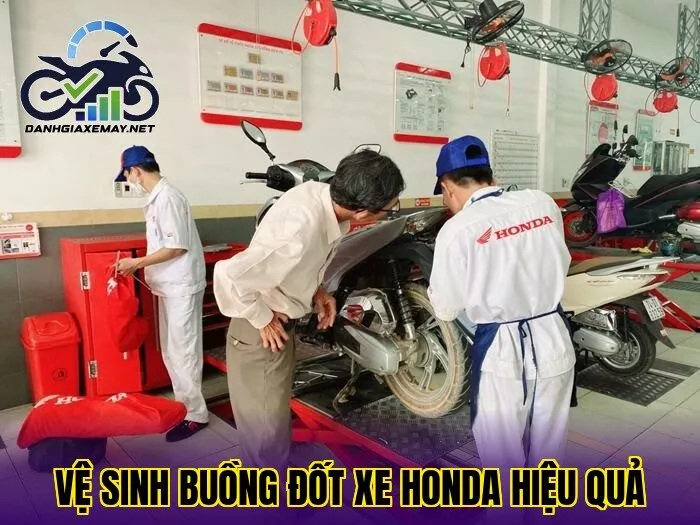 Vệ sinh buồng đốt xe Honda hiệu quả